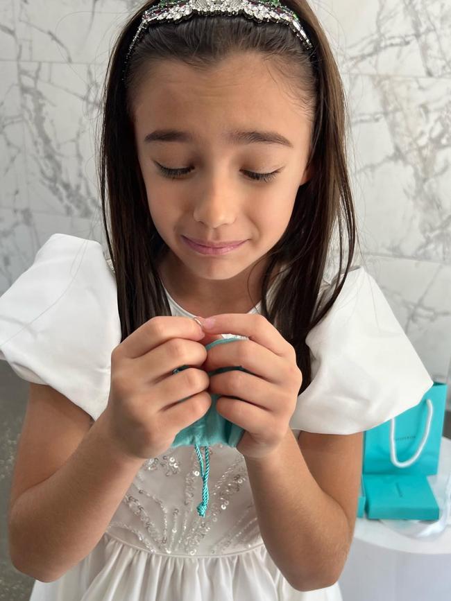 Valentina with her Tiffany &amp; Co. gift. Picture: Instagram