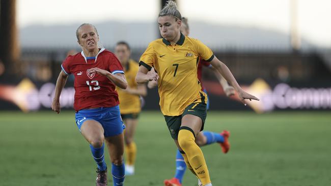 Steph Catley in action for the Matildas.