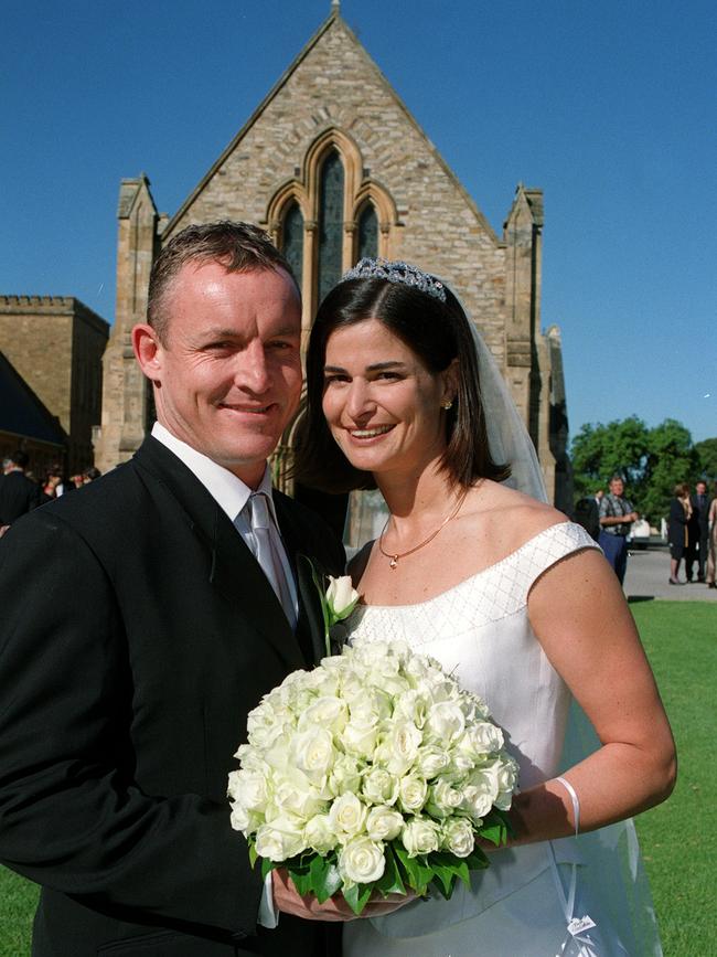 Family is the main priority for Harby-Williams pictured here with husband Corey on their wedding day in October 2000.