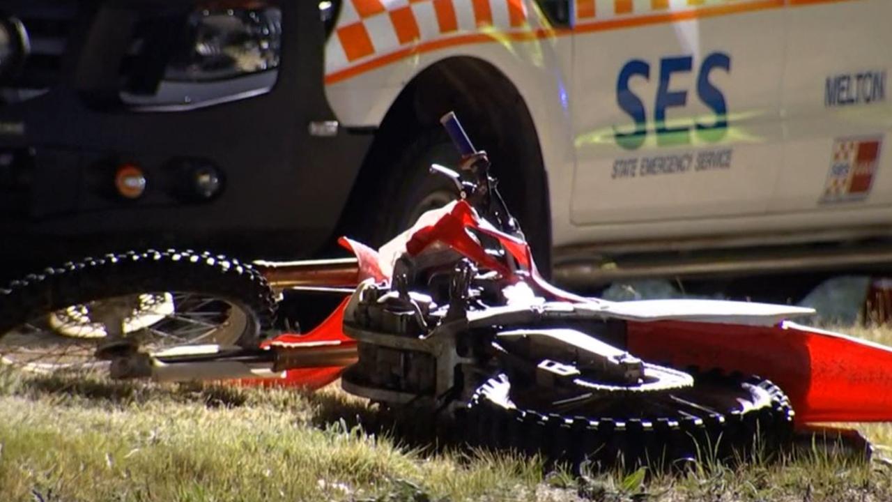 Two teens are dead and two children are in a serious condition after colliding on dirt bikes. Picture: 9 News