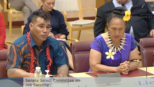 Aleki, a seasonal worker from Samoa, gave evidence to the Senate Select Committee on Job Security on February 2.