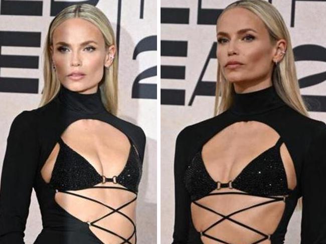 Star ditches undies for revealing red carpet outfit. Picture: Supplied