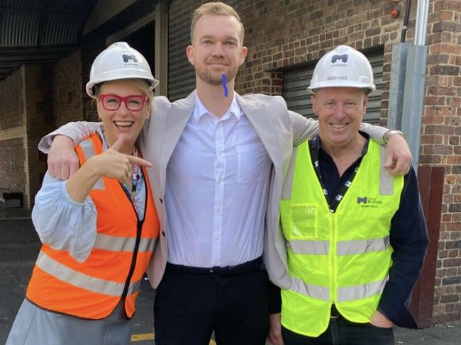 Melbourne Lord Mayor Sally Capp, former head of precinct renewal Patrick Burgess and Roger Teale, City of Melbourne head of property, infrastructure and design.