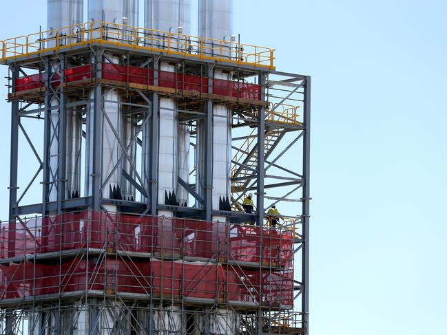 The Barker Inlet Power Station at the AGL Power Station at Torrens Island in Adelaide, Monday, November 4, 2019.  (AAP Image/Kelly Barnes) NO ARCHIVING