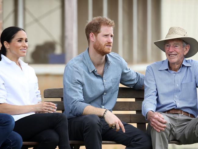 Prince Harry and Meghan visited visit farming family, the Woodleys, in Dubbo. Picture: Chris Jackson/Getty Images