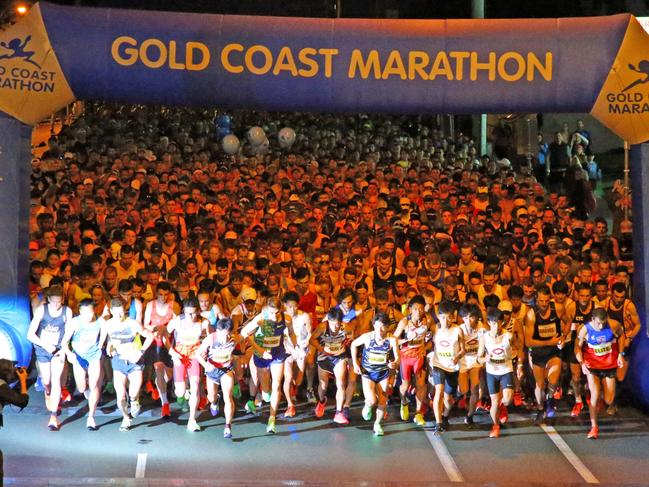 Gold Coast Half Marathon start, 2019 Picture: Marathon Photos