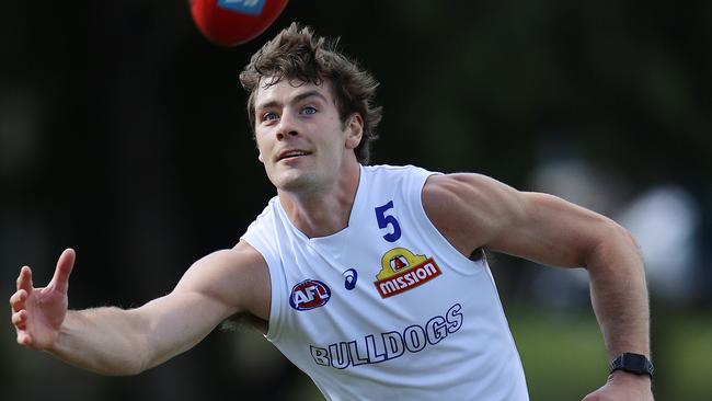 Josh Dunkley trains with the Western Bulldogs on the Gold Coast.