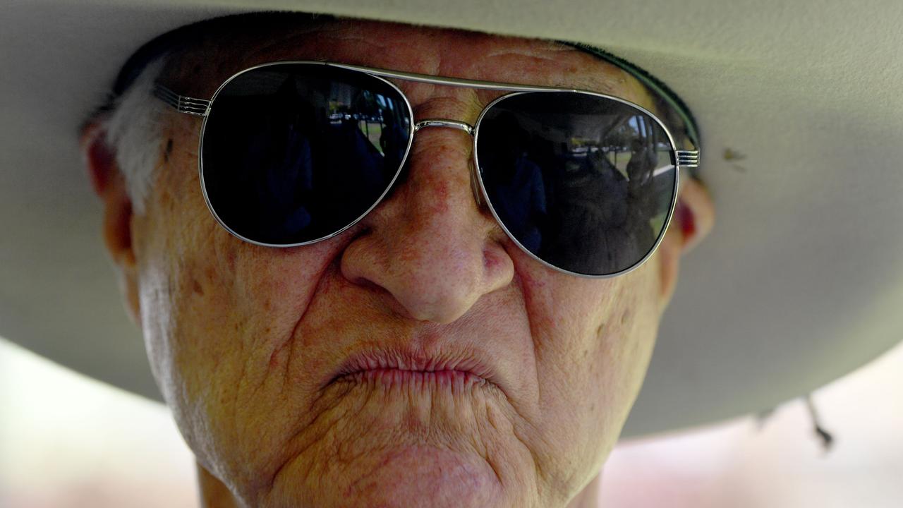 VOICEREF23. The Voice Referendum. Member for Kennedy Bob Katter casts his vote at the Townsville Central State School. Picture: Evan Morgan