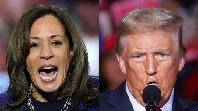 Kamala Harris and Donald Trump have entered the frenzied final weekend of campaigning. Picture: AFP