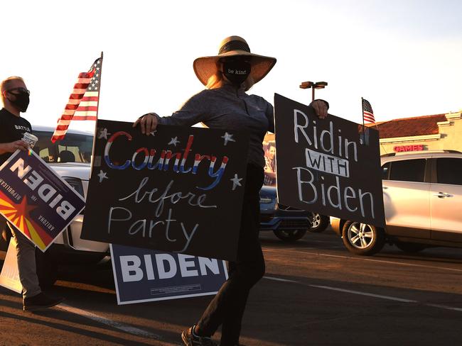 ‘Riden with Biden’ in Arizona. Picture: AFP