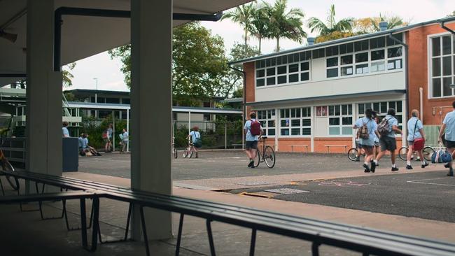 Sunnybank High School was used as Eli and Gus’ school. Picture: Netflix.