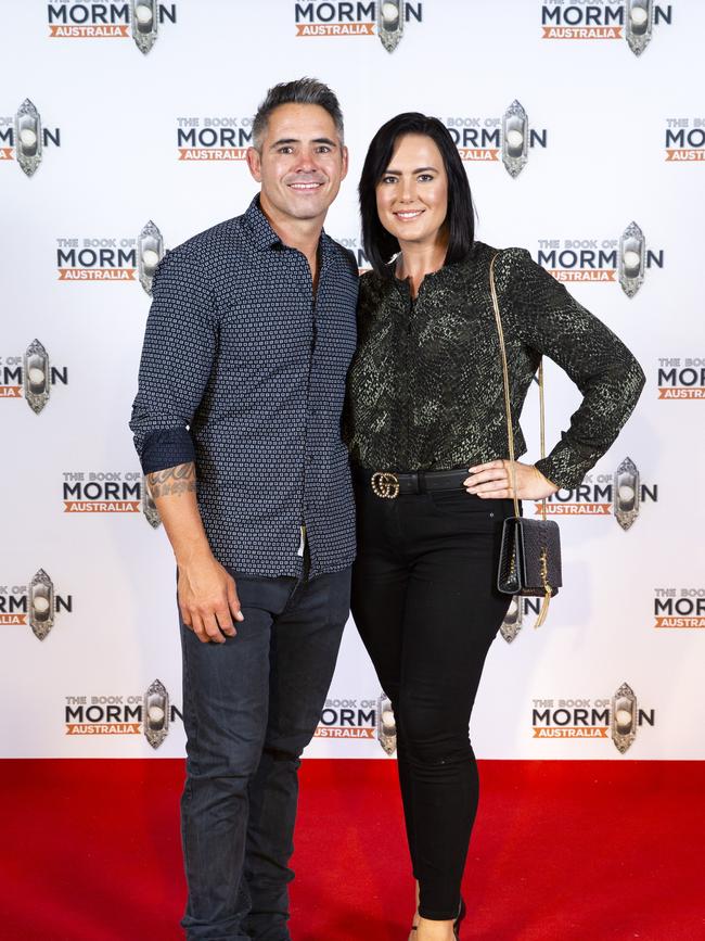 Corey and Margaux Parker. Book of Mormon opening night in March. Picture: Richard Walker/RDW Photography