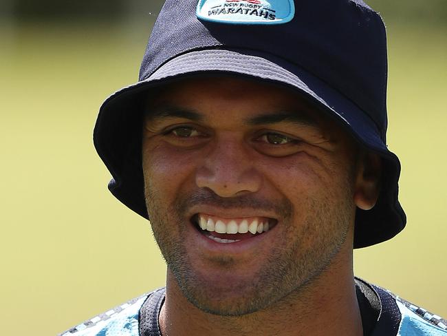 Karmichael Hunt during the NSW Waratahs Super Rugby captain's run at Brookvale Oval, Sydney. Picture: Brett Costello