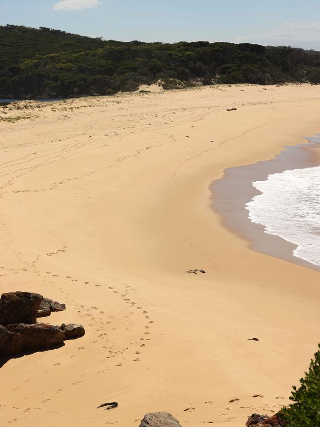 Bournda Beach on the NSW South Coast, where Melissa Caddick’s foot was found. Picture: NCA NewsWire / Gary Ramage