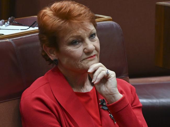 CANBERRA, AUSTRALIA - NewsWire Photos September 27, 2022: Senator Pauline Hanson during Question Time at Parliament House in Canberra. Picture: NCA NewsWire / Martin Ollman