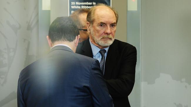 ARL Commission chairman John Grant after Damien Keogh of Cronulla, Laurence Lancini North QLD, Ray Dib of the Bulldogs and Bart Campbell of Melbourne Storm stormed out of an NRL meeting at League Central, Sydney. Picture: Brett Costello