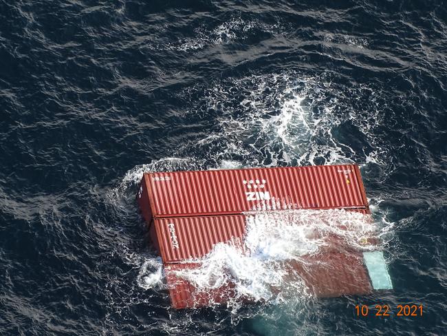 Authorities are still trying to locate some of the containers. Picture: @USCGPacificNW/Twitter