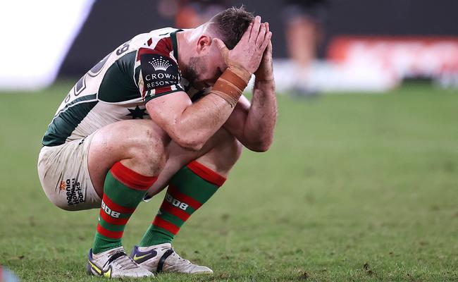 Jai Arrow dejected after defeat against the Wests Tigers (Photo by Mark Kolbe/Getty Images)