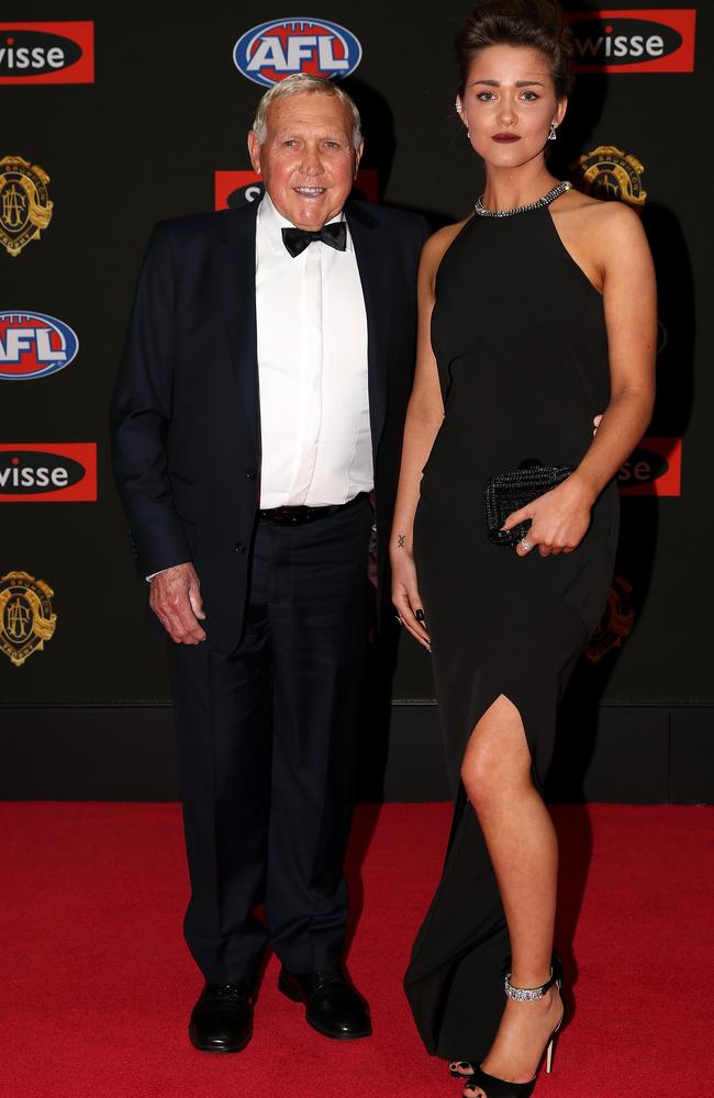 Bob and Rebecca Skilton arrive on the red carpet for the 2015 AFL Brownlow Medal presentation held at Crown Casino on Monday, September 28, 2015, in Melbourne, Victoria, Australia. Picture: Tim Carrafa