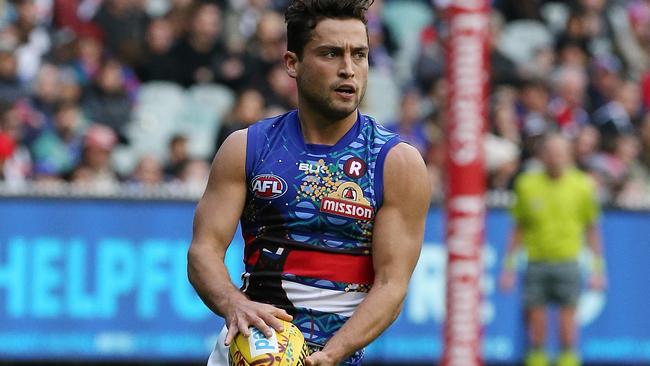 Luke Dahlhaus was a big reason why the Bulldogs were able to secure victory over Collingwood. Picture: Wayne Ludbey