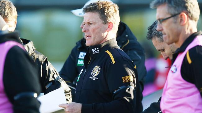 More pressure has been piled on Richmond coach Damien Hardwick after the Tigers were hammered by Greater Western Sydney yesterday. Picture: Getty Images