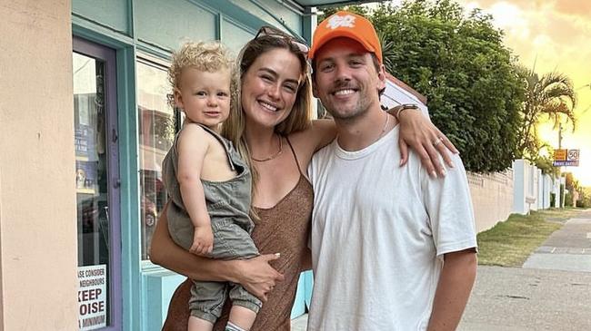 Steph Claire Smith with her son Harvey and husband Josh.