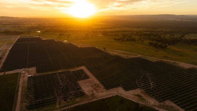 The Stubbo solar farm under construction near Gulgong, part of the Central-West Orana renewable energy zone. Picture: Max Mason-Hubers