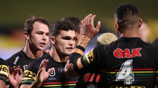 Nathan Cleary was key for the Panthers, playing through a nasty infection on his face. Picture: AAP.