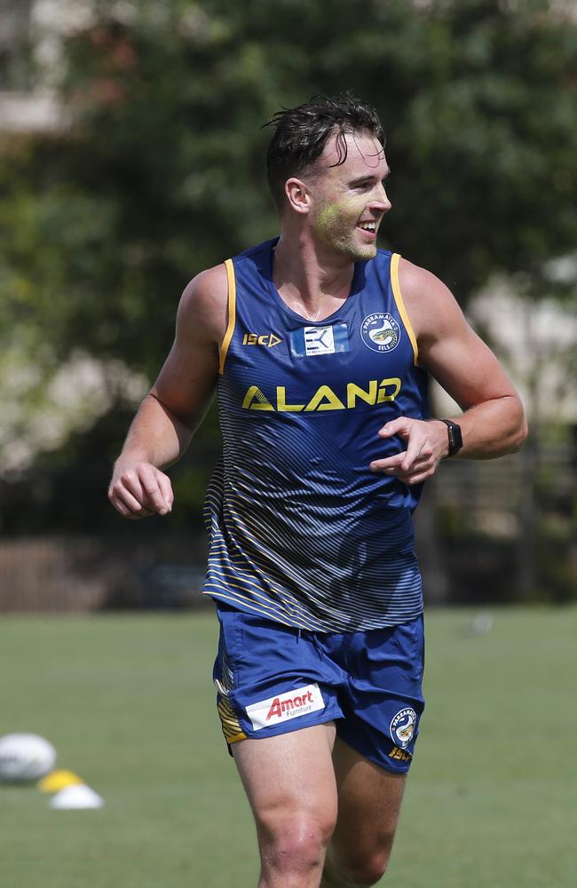 Beep test winner Clint Gutherson seemingly enjoying the session. Picture: Richard Dobson