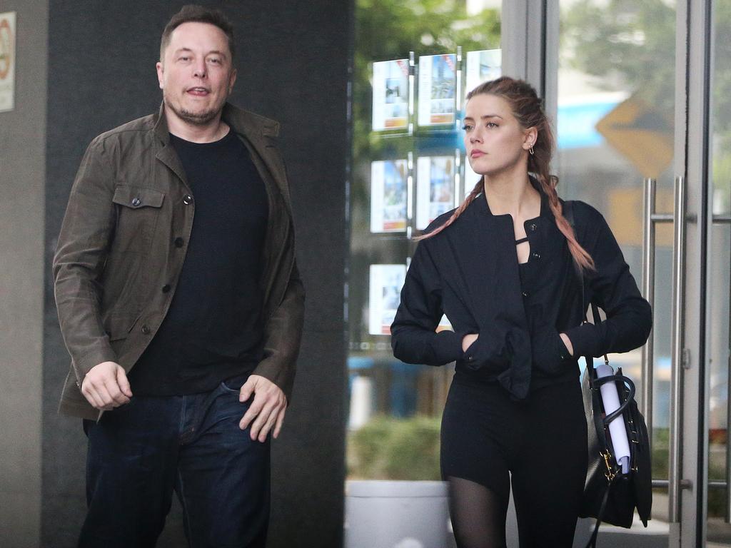 Amber Heard and Elon Musk pictured in Broadbeach. Picture: Nigel Hallett.