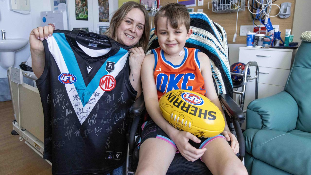 “It was nice to see him smile and get something nice, which is amazing,” his mum said. Picture: Kelly Barnes