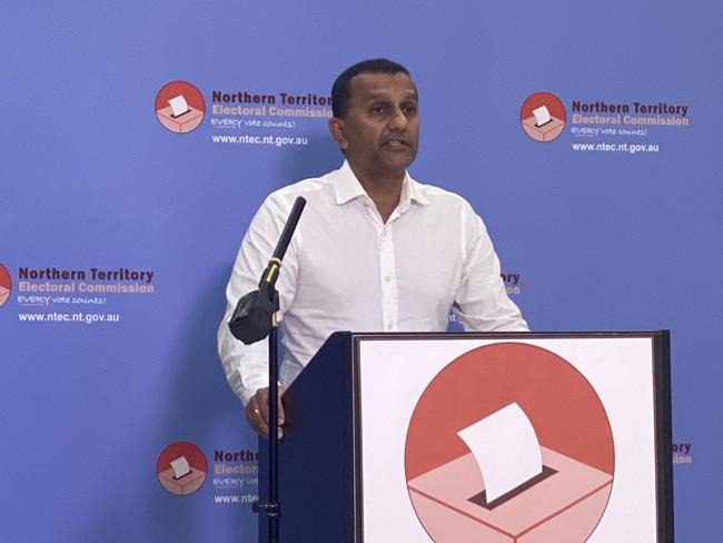 NT Electoral Commissioner Iain Loganathan says the Mulka vote-counting error now being looked at by the NT’s anti-corruption watchdog was an ‘honest mistake’. Picture: Natasha Emeck