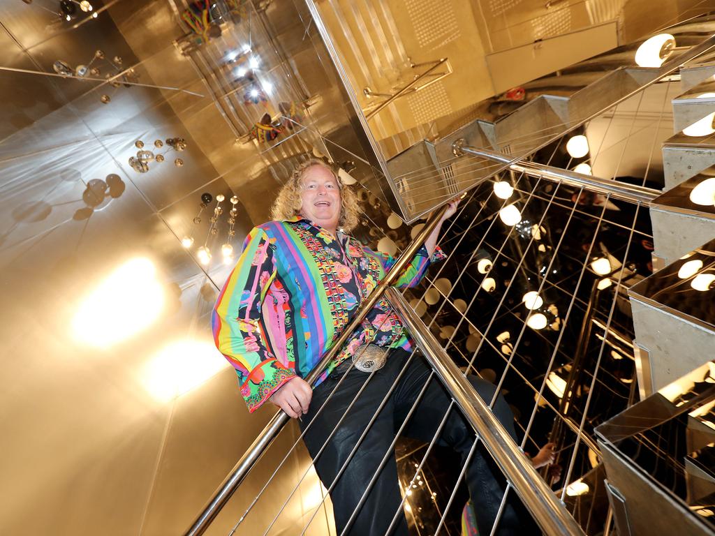 Chester Osborn in the mirrored stairway. Picture: Dylan Coker