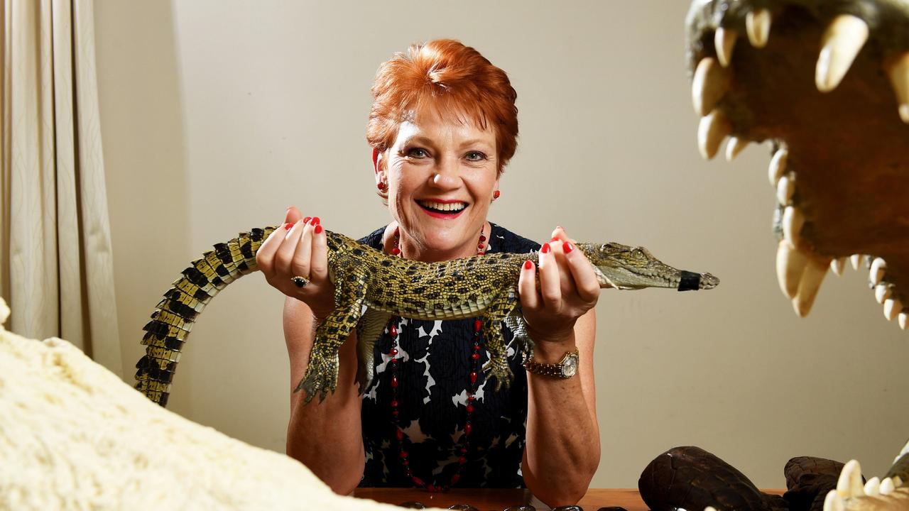 Queensland Senator Pauline Hanson previously visited the Top End of Australia to speak with professor Grahame Webb on the topic of crocodile management. Picture: Justin Kennedy