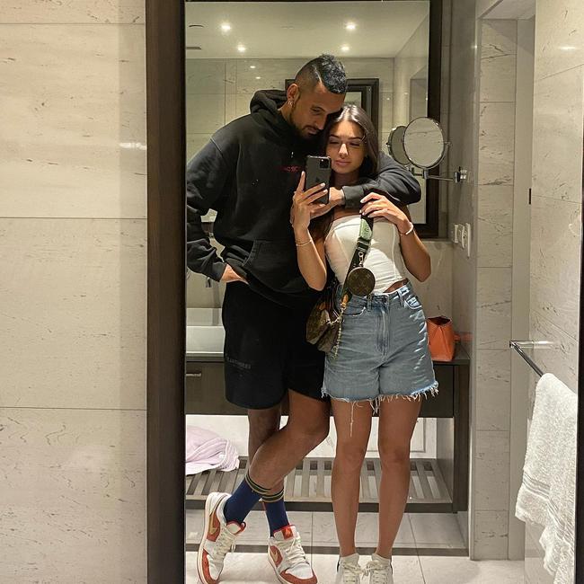 The 21-year-old from Sydney and Nick, from Canberra, made their relationship Instagram official in December after the tennis star posted this snap. Picture: Instagram/costeenhatzi