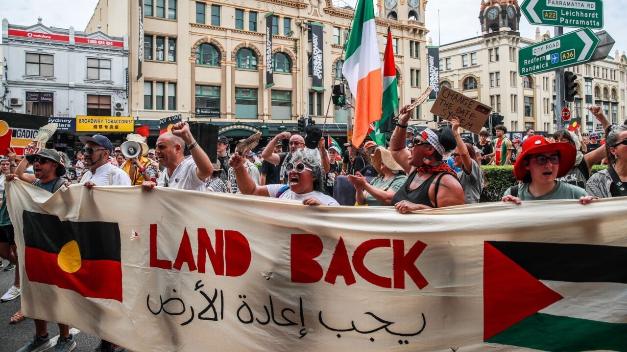 ‘Invasion Day’ protests were joined by Palestinian flags in 2024