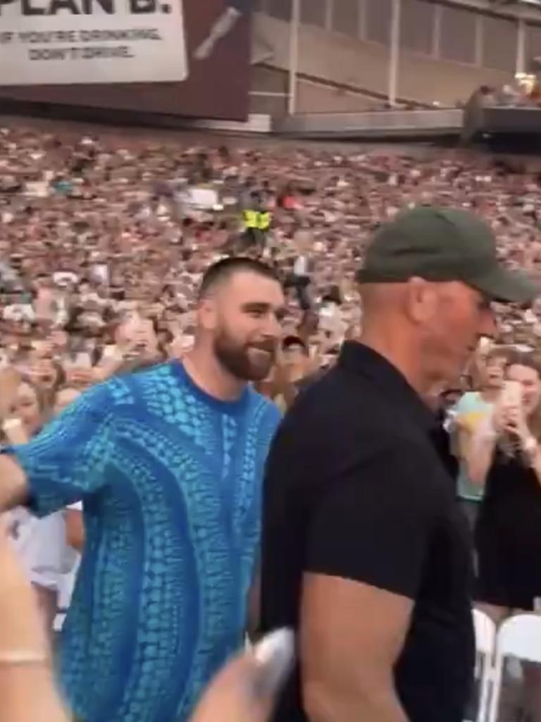 Kelce received a rock star welcome at Accor Stadium. Picture: Twitter