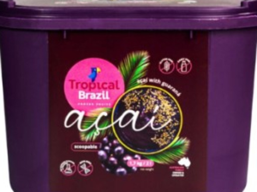 Tropical Brazil's Acai with Guarana products have been recalled on serious food hazard fears. Picture: Supplied