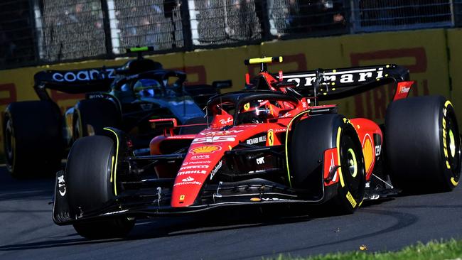 Ferrari's Spanish driver Carlos Sainz Jr competes during the 2023 Formula One Australian Grand Prix. Photo by Paul CROCK / AFP.