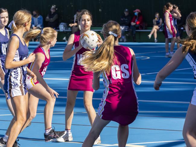 QGSSSA netball between St Peters and St Aidans at St Peters, Indooroopilly, Saturday, July 30, 2022 - Picture: Richard Walker