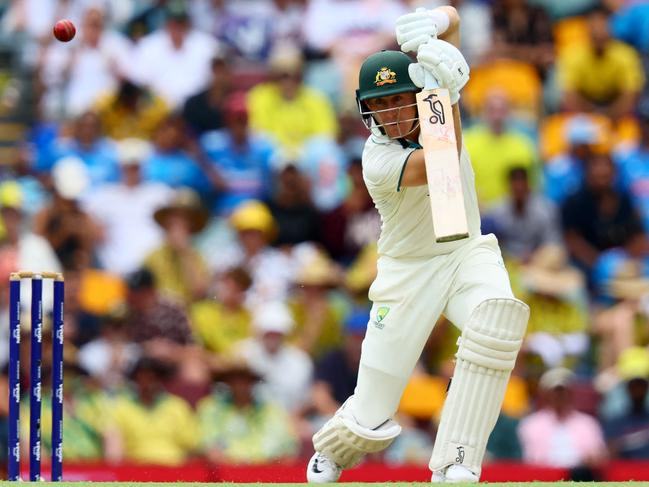 Australia's Marnus Labuschagne plays a shot. Picture: Patrick Hamilton