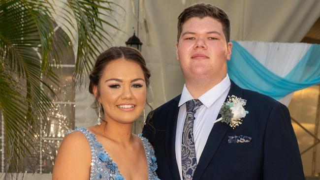 Tyler Munn with Will Buckingham at the Mackay Northern Beaches State High School Senior Formal Class of 2022 held at Mantra Mackay Marina. Picture: Michaela Harlow