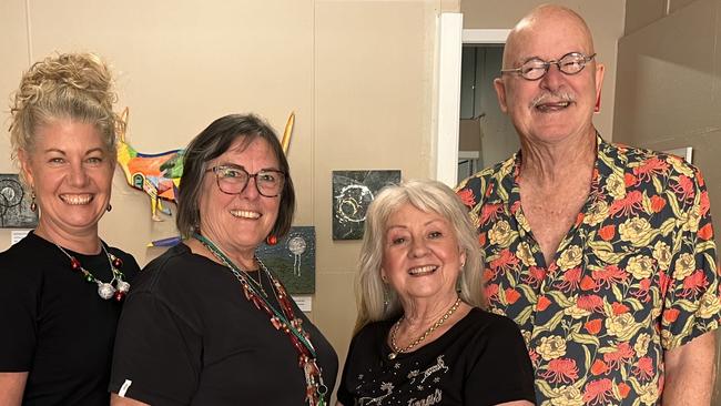 Tracey Allen, left, Lindy Worgan, Susan Hughes, and Trevor Thomas at the Kyogle Arts Inc. exhibition in the old IGA building on Summerland Way, Kyogle where 20 local artists are showcasing their work up until January 11.