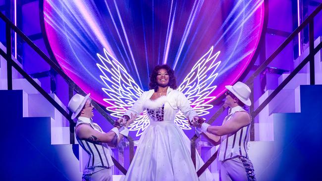 Marcia Hines as Teen Angel in Grease The Musical. Photo: Jeff Busby.