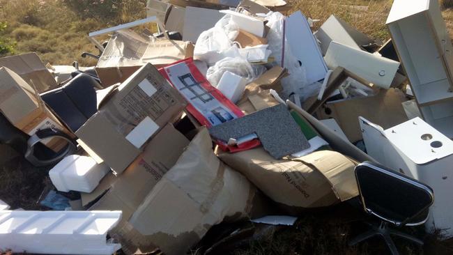 Illegal waste dumping at Townsville Port Access Reserve. Picture: Department of Environment and Science-Queensland Parks and Wildlife Service