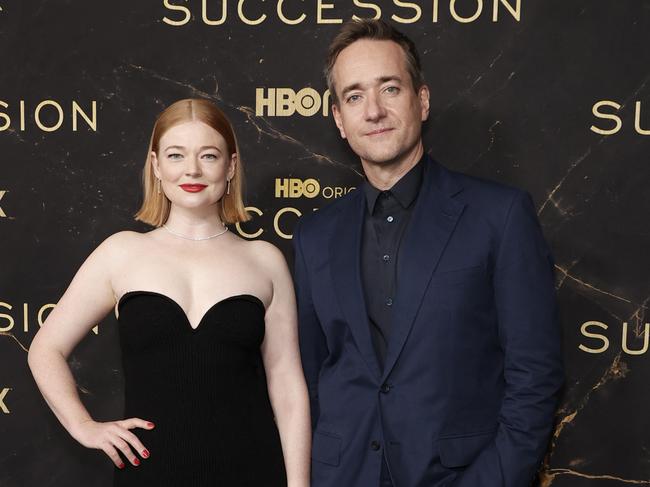 Sarah Snook with co-star Matthew Macfadyen. Working with the Aussie is “bliss” says the Brit. Picture: Arturo Holmes/WireImage