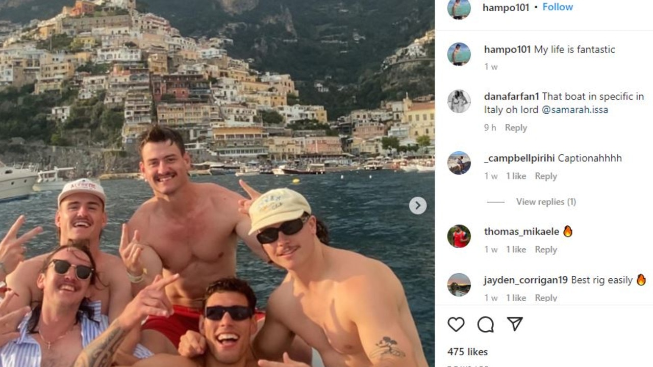 Liam Hampson's tragic last Instagram post. Picture: Instagram/@hampo101