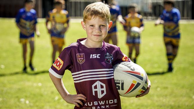 Queenslander fan Jakob McCafferty is getting fired up already for the November series opener. Picture: Mike Burton