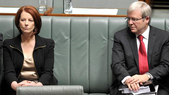 Prime minister Julia Gillard and foreign minister Kevin Rudd in October 2010. Picture: AAP