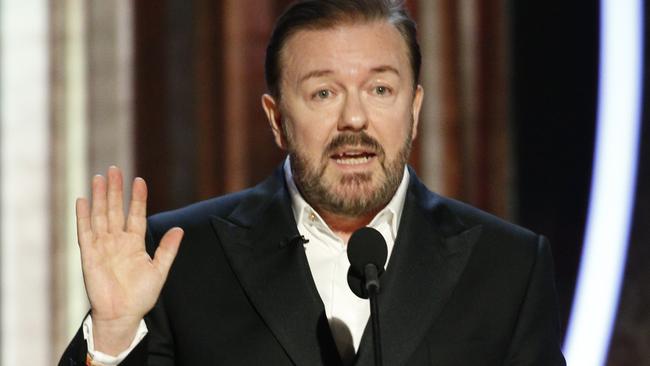 Ricky Gervais’ opening monologue had celebs looking VERY uncomfortable. Picture: AP